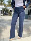 Ecru York Side Leg Trouser Indigo with Sand