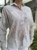 0039 Italy Lucy Blouse with Eyelet Embroidery