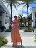Hale Bob V Neck Dress Maxi Orange ORA