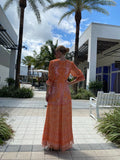 Hale Bob V Neck Dress Maxi Orange ORA