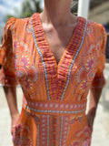 Hale Bob V Neck Dress Maxi Orange ORA