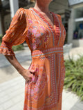 Hale Bob V Neck Dress Maxi Orange ORA