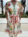 Hale Bob Floral Belted Dress IVR