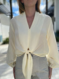 Fifteen Twenty Tie Front Blouse Cream