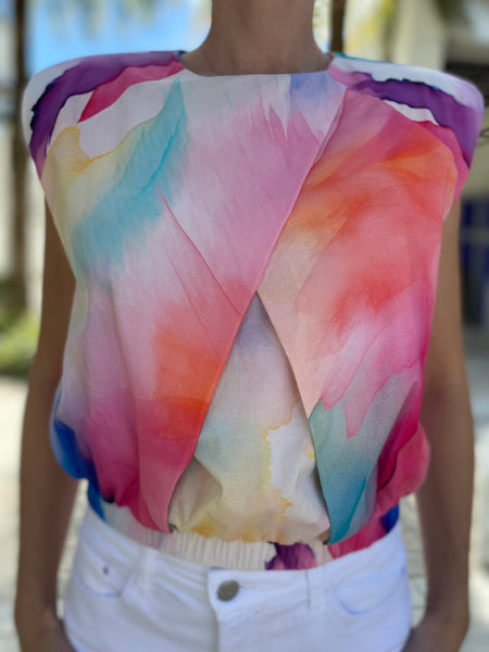 Finley Sydney Crop Top Abstract WHTML