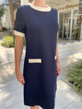 Margittes 1/2 Sleeve Navy Dress