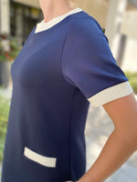 Margittes 1/2 Sleeve Navy Dress