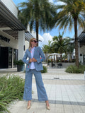 Vilagallo Blue Strip Jacket Heather Emb Denim Raya
