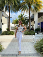 Vilagallo T-Shirt Aliza Flor Azul Lino