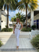Vilagallo T-Shirt Aliza Flor Azul Lino