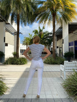 Vilagallo T-Shirt Aliza Flor Azul Lino