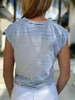 Vilagallo T-Shirt Aliza Flor Azul Lino