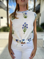 Vilagallo T-Shirt Aliza Flor Azul Lino