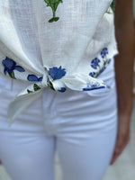 Vilagallo T-Shirt Aliza Flor Azul Lino