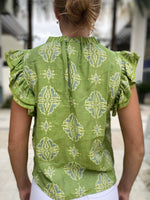 Finley Remy Top Ethnic Jacquard Green/Yellow