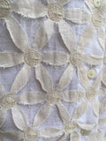 0039 Italy Zeta Patch Blouse Floral Embroidery Ivory Cream