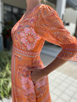 Hale Bob V Neck Dress Maxi Orange ORA
