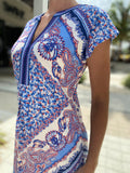 Hale Bob S/S Dress NAV Class Blue Paisley Print