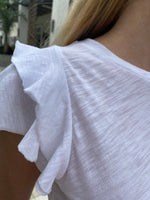Goldie Ruffle Sleeve Tee White