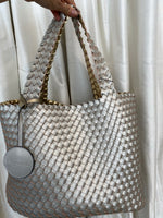 Ilse Jacobsen Tote Bag Platin(Gold-ish)with Silver Vegan Leather