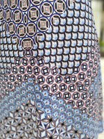 Hale Bob V Neck Dress Short Black & Blue Pattern