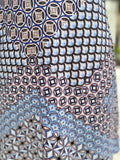 Hale Bob V Neck Dress Short Black & Blue Pattern
