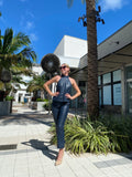 Fifteen Twenty Pintuck Pant Navy Faux Leather
