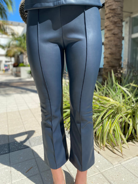 Fifteen Twenty Pintuck Pant Navy Faux Leather