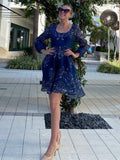 Hale Bob Scoop Neck Dress Navy