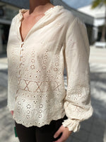 Fifteen Twenty Eyelet Top Natural  Embroided Blouse