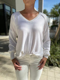 Maven West V-Neck Long Sleeve Top Ivory