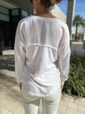 Maven West V-Neck Long Sleeve Top Ivory