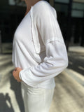 Maven West V-Neck Long Sleeve Top Ivory