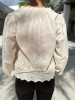 Fifteen Twenty Eyelet Top Natural  Embroided Blouse
