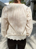 Fifteen Twenty Eyelet Top Natural  Embroided Blouse