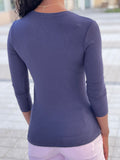Ribbed Henley In Navy