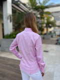 Bariloche Pink Ruffle Neck Shirt