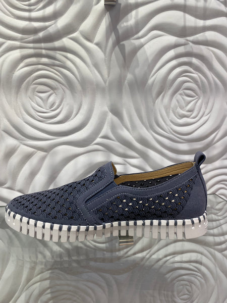 Ilse Jacobsen Grey Blue Slip on Sneakers