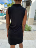 Goldie Black S/L Two Fabric Shirt Dress