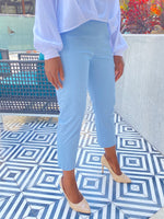 Cotton Satin Stretch Pull on Trouser Cropped