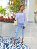 Cotton Satin Stretch Pull on Trouser Cropped